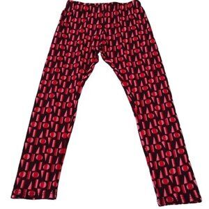 Girl's Dotdotsmile Leggings Maroon Pink Size 3/4 NWOT #6162